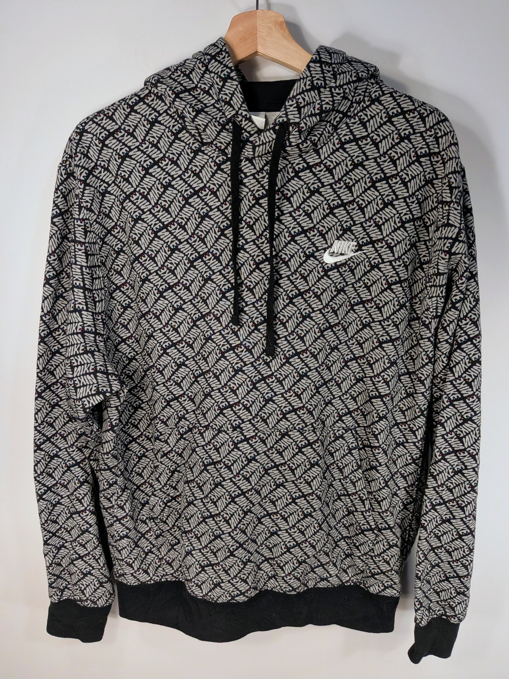 Nike Allover Print Logo Hoodie Men's Medium
